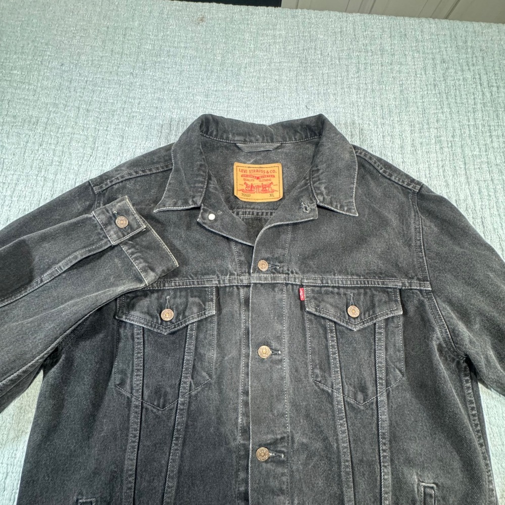 EUC Vintage Levi Strauss Trucker Jacket Men's XL Black‎ Denim 70507-0260 Levi's